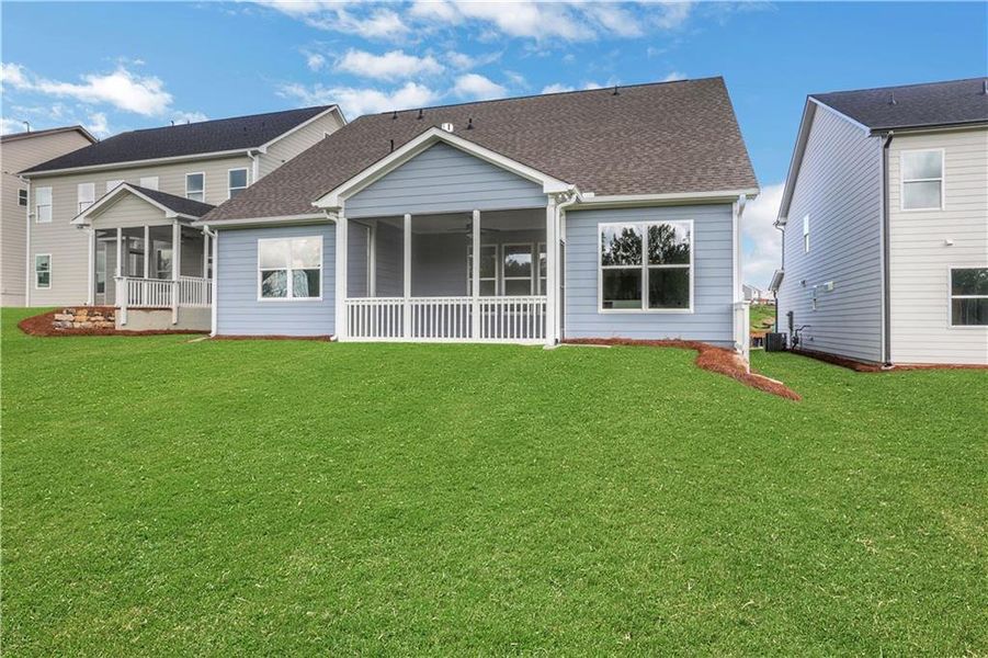Front exterior of a new home in Twin Lakes, Hoschton, GA, highlighting curb appeal (Image 24).