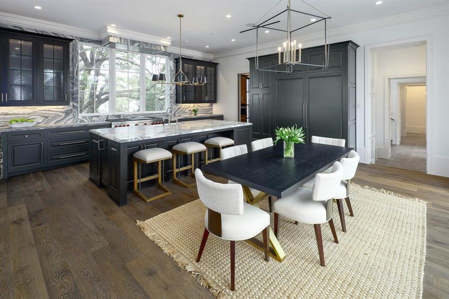 Kitchen with large center island