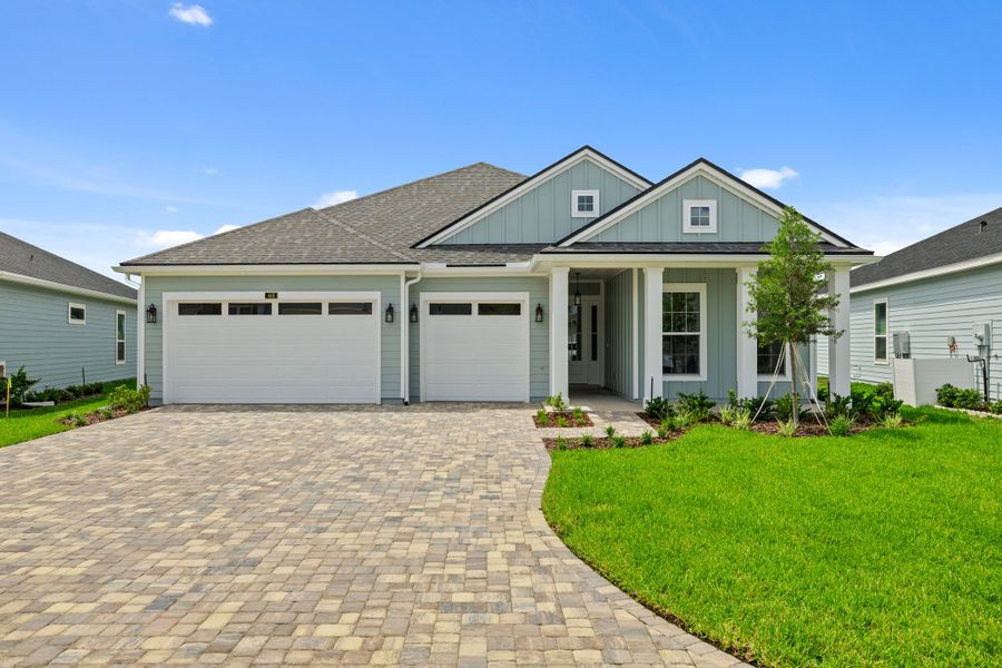 Representative exterior photo of a completed home built from the Aurora by Riverside Homes in Hidden Creek at SilverLeaf Phase 1, St. Augustine, FL (Image 29).