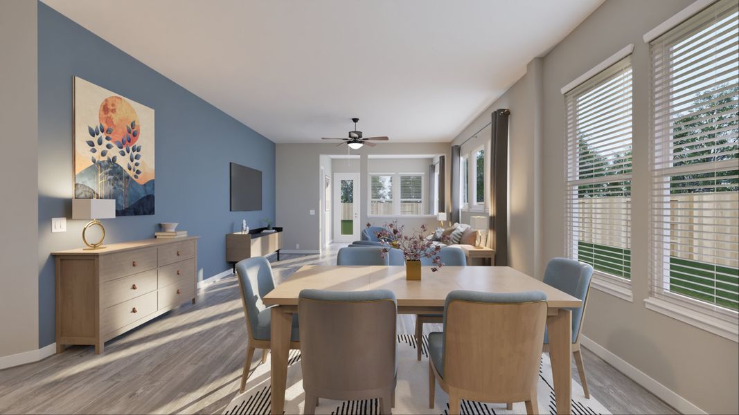 Representative furnished interior of a home built from the Austin by Tricoast Homes in Sunterra 40, Katy (Image 11).