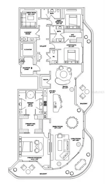 2D floor plan layout of this home in , Sarasota, FL (Image 4).
