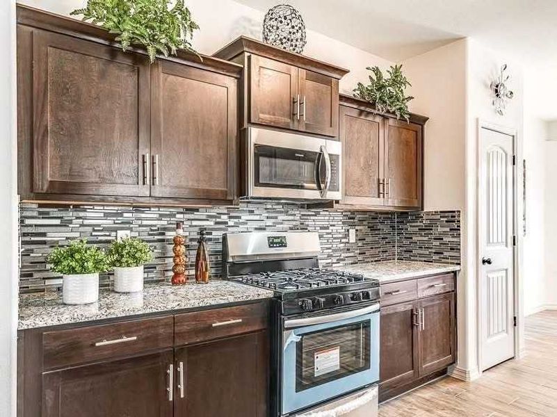 Representative furnished interior of a home built from the Valerie 1371 SSC by Saratoga Homes in Crossland, El Paso (Image 4).