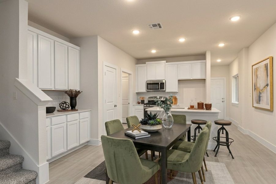 Furnished interior view inside a new home in Saddle Creek Twinhomes, Georgetown (Image 4). Furnished interior view inside a new home in Saddle Creek Twinhomes, Georgetown (Image 4).