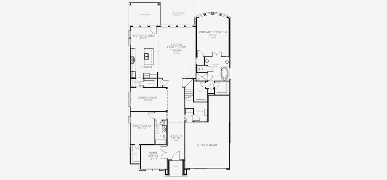 2D floor plan layout for the 3095M by Perry Homes in Lakes of Cane Island, Katy, TX (Image 3).