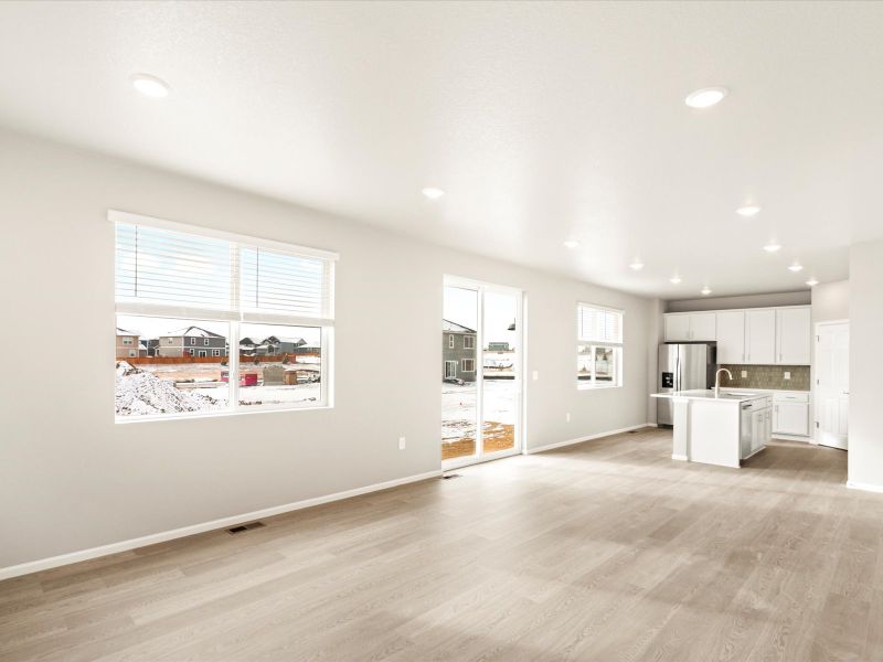 Spacious, unfurnished interior of a new home in Frontier Estates - The Flora Collection, Firestone (Image 8). Spacious, unfurnished interior of a new home in Frontier Estates - The Flora Collection, Firestone (Image 8).
