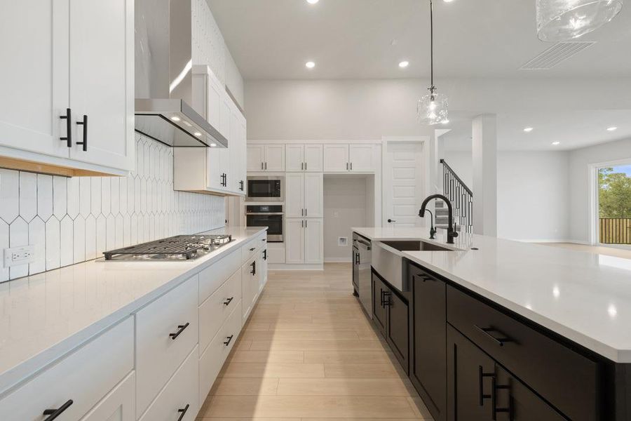 Furnished interior view inside a new home in Capitol Collection at Lariat, Liberty Hill (Image 8). Furnished interior view inside a new home in Capitol Collection at Lariat, Liberty Hill (Image 8).