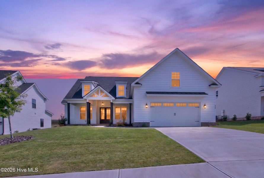 Front exterior of a new home in Highland Lakes, Evans, GA, highlighting curb appeal (Image 24).