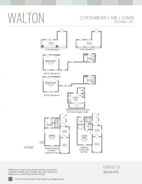 2D floor plan layout for the Walton by Riverside Homes in Sagebrush at EverRange, Jacksonville, FL (Image 6).