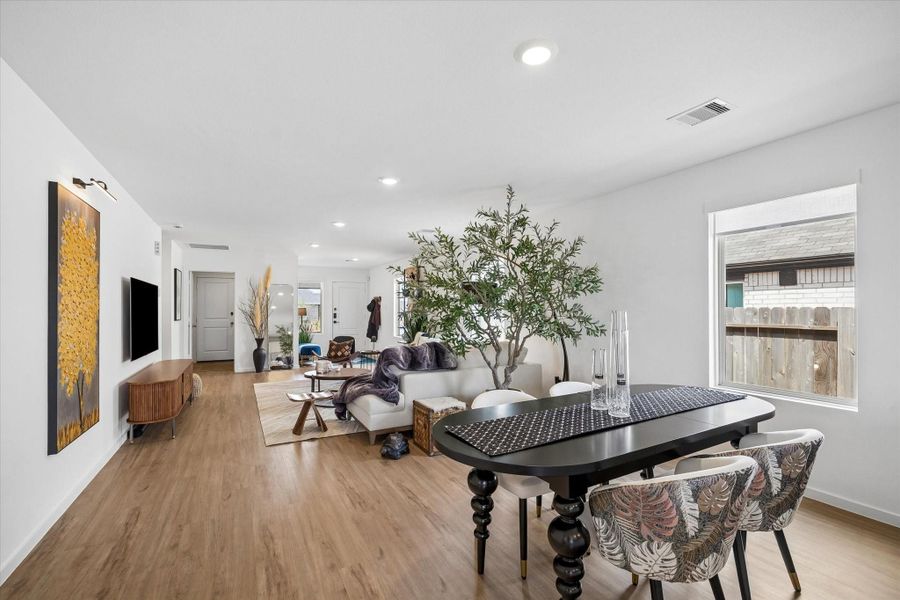 Dining and living in background Dining and living in background