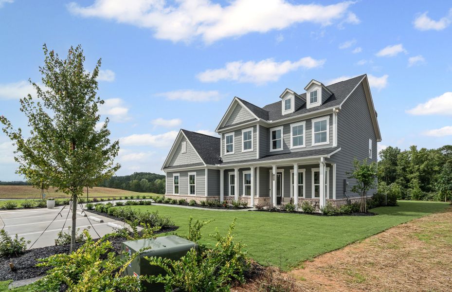 Representative exterior photo of a completed home built from the Riverton by Pulte Homes in Traditions of Braselton, Jefferson, GA (Image 29). Representative exterior photo of a completed home built from the Riverton by Pulte Homes in Traditions of Braselton, Jefferson, GA (Image 29).