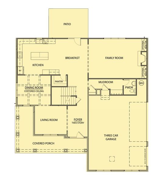2D floor plan layout for the Cleveland by Kerley Family Homes in The Estates at Hurricane Pointe, Douglasville, GA (Image 3).