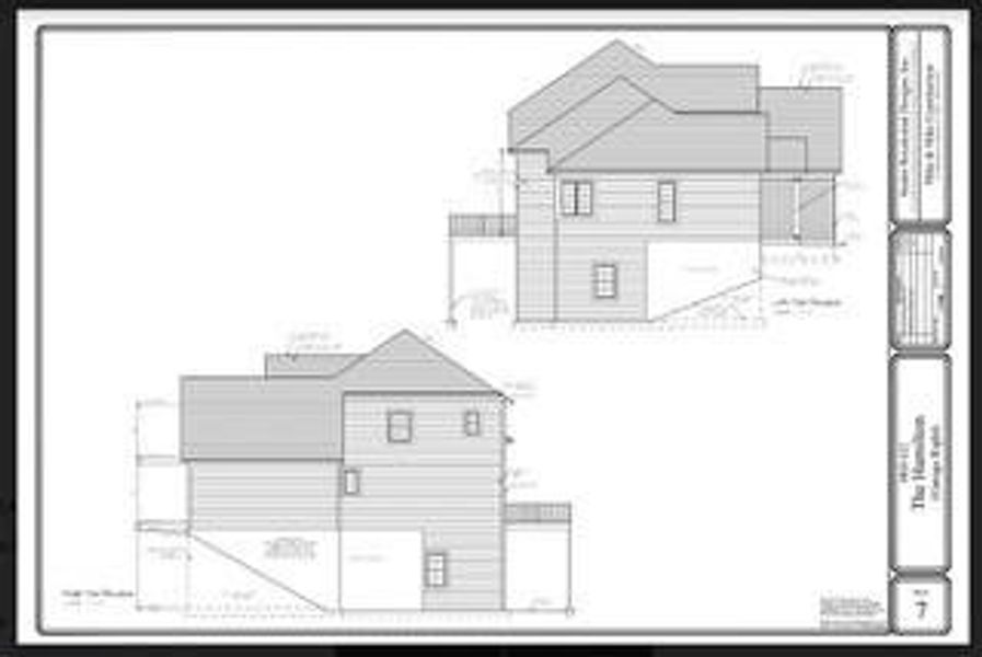 Rear elevation blueprint