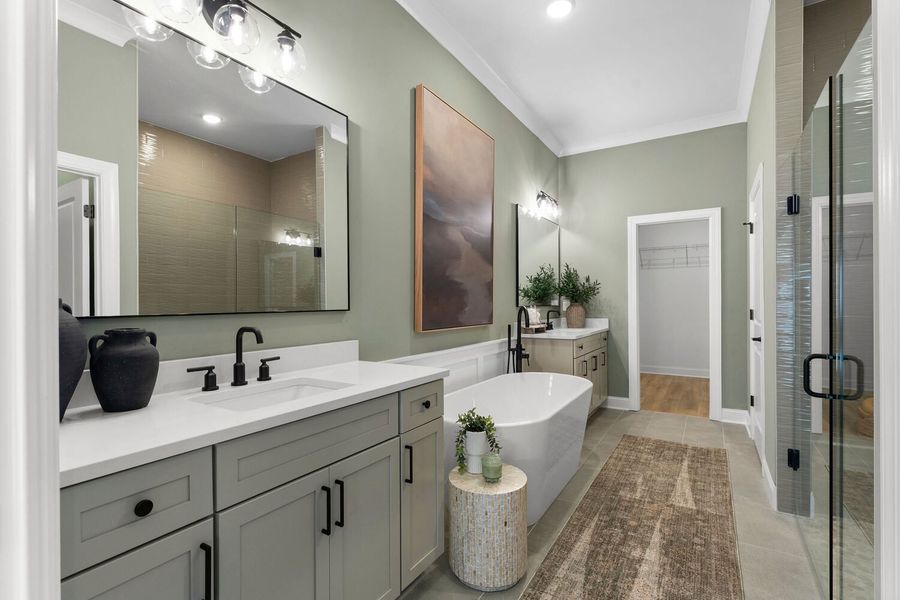 Representative furnished interior of a home built from the The Montclair by JW Collection in Lake Arrowhead, Waleska (Image 11).