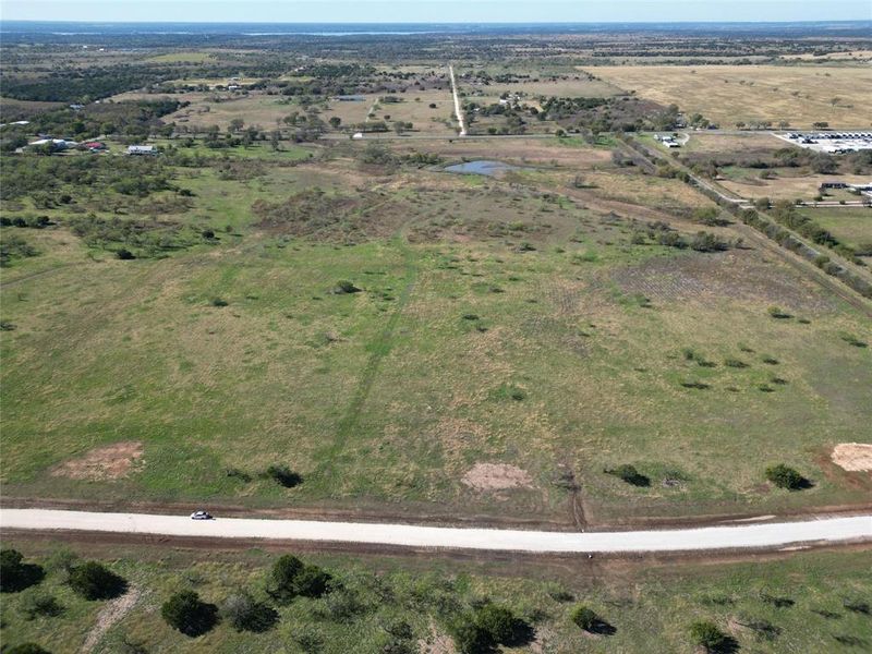 Aerial view of property's location with rural landscape