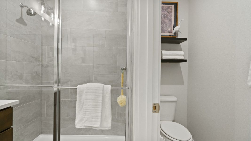 Atlantic Plan Single Story Home by DRB Homes, Primary Suite en suite bath in Liberty Trace in Haines City, FL