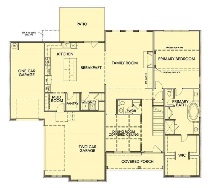 2D floor plan layout of this home in Ford Landing, Acworth, GA (Image 7). 2D floor plan layout of this home in Ford Landing, Acworth, GA (Image 7).