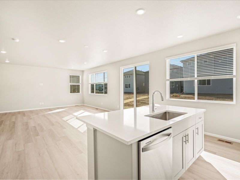 The Bergamot floorplan interior image taken at a Meritage Homes community in Brighton, CO.