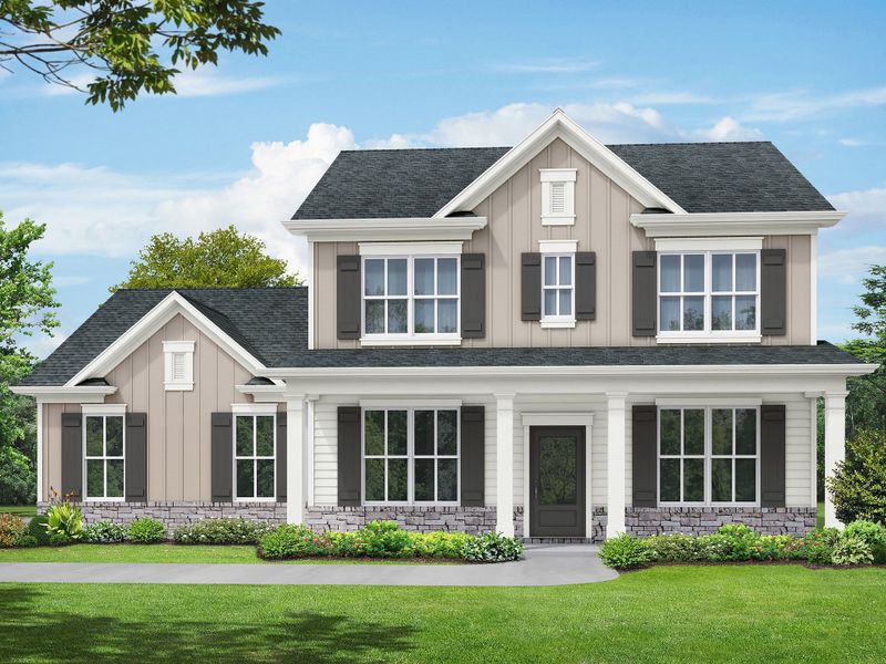 Representative exterior photo of a completed home built from the The Lakehurst by My Home Communities in Legends at Old Monroe, Monroe, GA (Image 6).