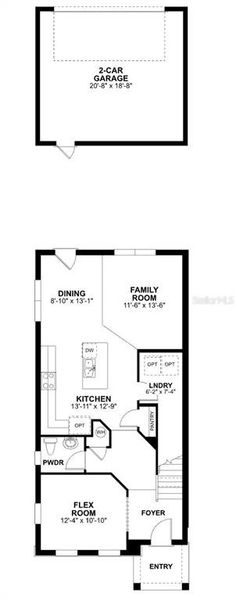 2D floor plan layout of this home in Emerson Pointe, Apopka, FL (Image 6). 2D floor plan layout of this home in Emerson Pointe, Apopka, FL (Image 6).