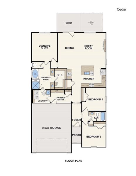 2D floor plan layout of this home in Cannon Manor, Kannapolis, NC (Image 4).