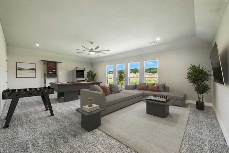 Representative furnished interior of a home built from the The Baytown by Kenmark Homes in Cotten Creek, Azle (Image 5). Representative furnished interior of a home built from the The Baytown by Kenmark Homes in Cotten Creek, Azle (Image 5).