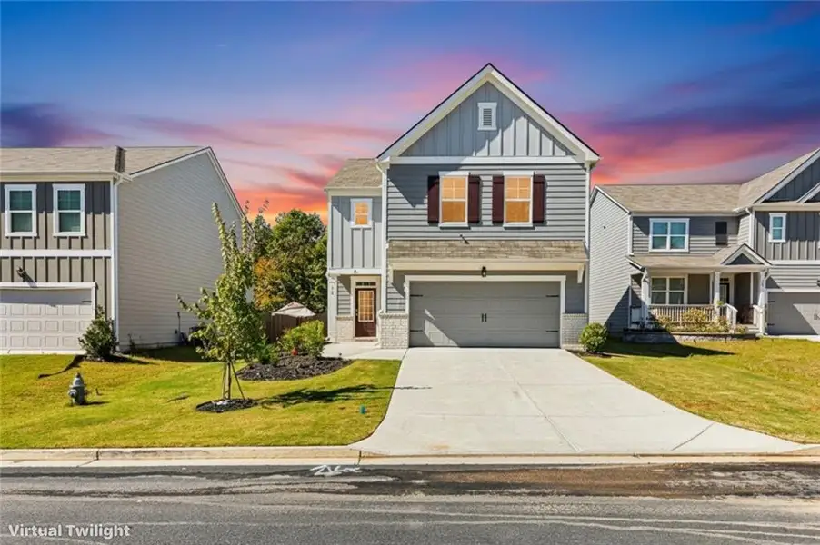 Front exterior of a new home in , Dawsonville, GA, highlighting curb appeal (Image 2). Front exterior of a new home in , Dawsonville, GA, highlighting curb appeal (Image 2).
