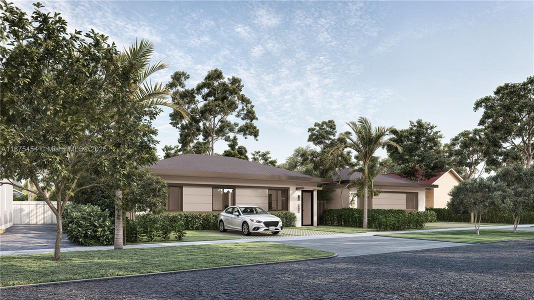 Front exterior of a new home in , Miami, FL, highlighting curb appeal (Image 16). Front exterior of a new home in , Miami, FL, highlighting curb appeal (Image 16).