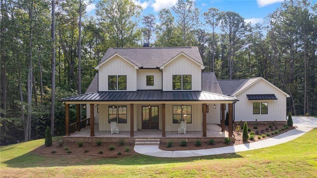Front exterior of a new home in , Ball Ground, GA, highlighting curb appeal (Image 29).