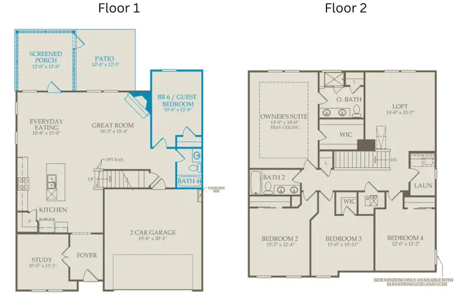 2D floor plan layout of this home in Exchange at 401, Raleigh, NC (Image 4).