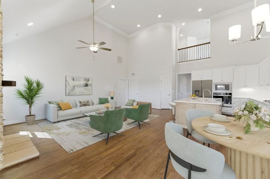 Representative furnished interior of a home built from the Hampton by Keystone Homes NC in Preserve at Carriage Cove, Oak Ridge (Image 9).