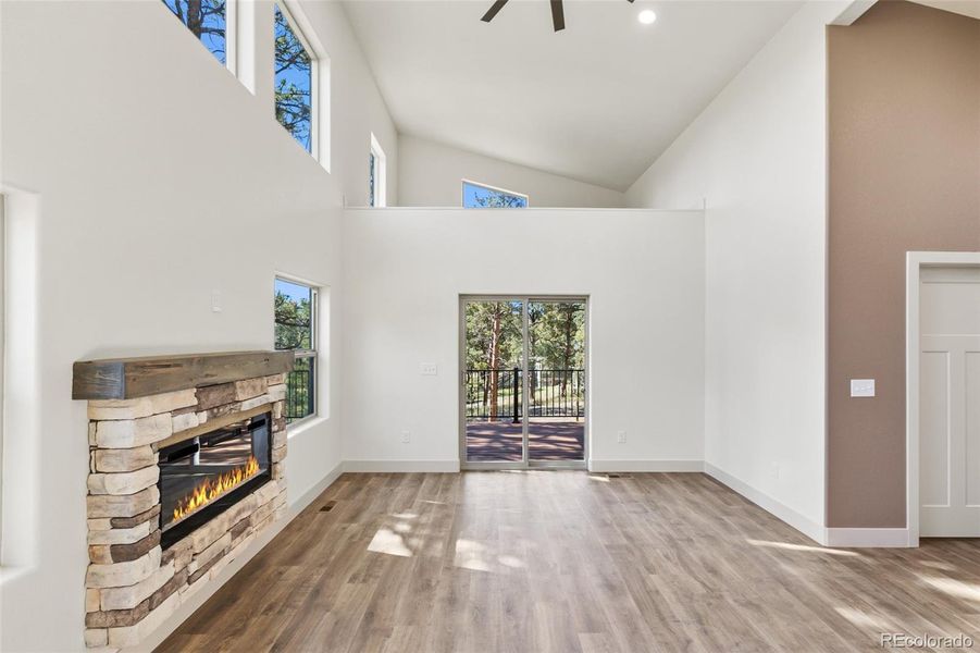 Great room walks out to deck