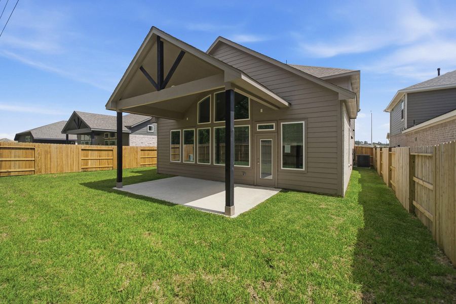 Exterior details and patio area of a home in Sundance Cove, Crosby (Image 3). Exterior details and patio area of a home in Sundance Cove, Crosby (Image 3).