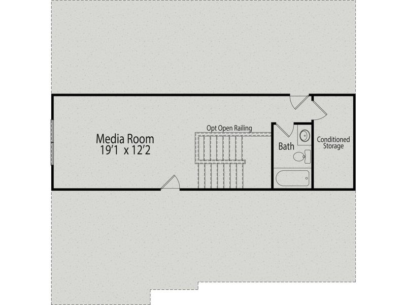 2D floor plan layout for the The Hickory II D by Davidson Homes LLC in Addison West, Holly Springs, NC (Image 5).