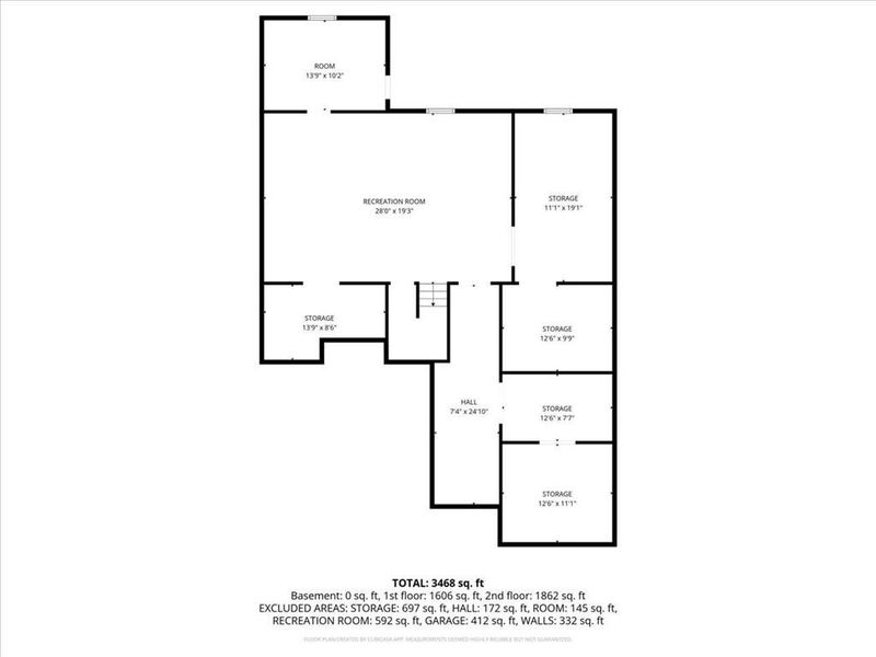 2D floor plan layout of this home in Falls Creek, Flowery Branch, GA (Image 5).