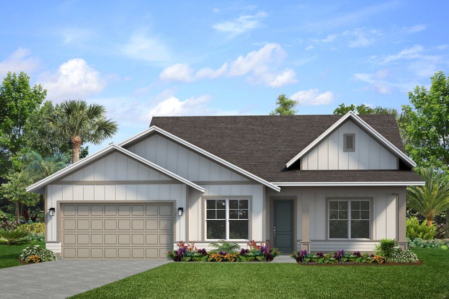 Representative exterior photo of a completed home built from the Patagonia by Park Square Residential in Leela Reserve, Tavares, FL (Image 2). Representative exterior photo of a completed home built from the Patagonia by Park Square Residential in Leela Reserve, Tavares, FL (Image 2).