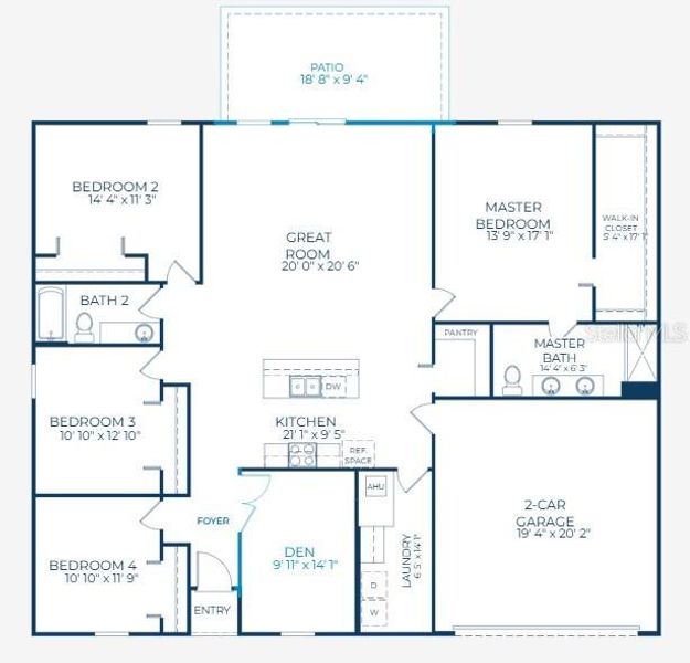 2D floor plan layout of this home in , North Port, FL (Image 4). 2D floor plan layout of this home in , North Port, FL (Image 4).