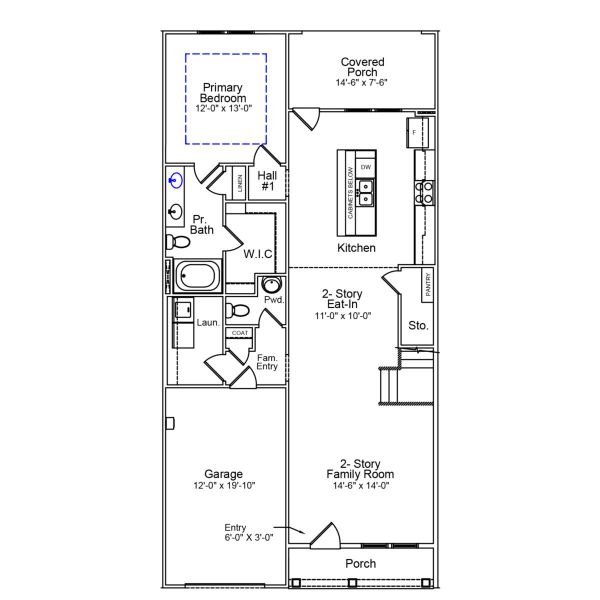 2D floor plan layout of this home in Grand Park, Leland, NC (Image 3).