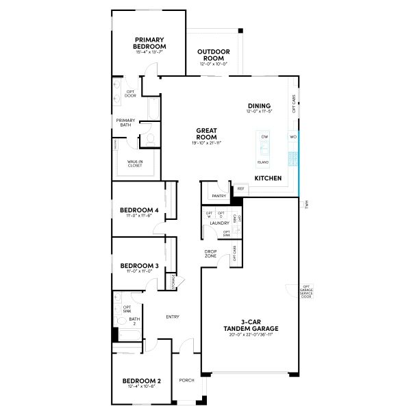 2D floor plan layout for the Laredo Phase 5a by Brookfield Residential in Highland Ridge at Alamar, Avondale, AZ (Image 16). 2D floor plan layout for the Laredo Phase 5a by Brookfield Residential in Highland Ridge at Alamar, Avondale, AZ (Image 16).