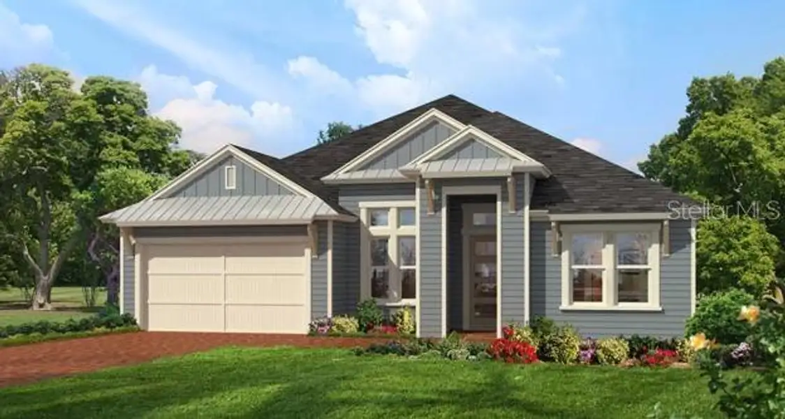 Front exterior of a new home in Plantation Bay, Ormond Beach, FL, highlighting curb appeal (Image 1). Front exterior of a new home in Plantation Bay, Ormond Beach, FL, highlighting curb appeal (Image 1).