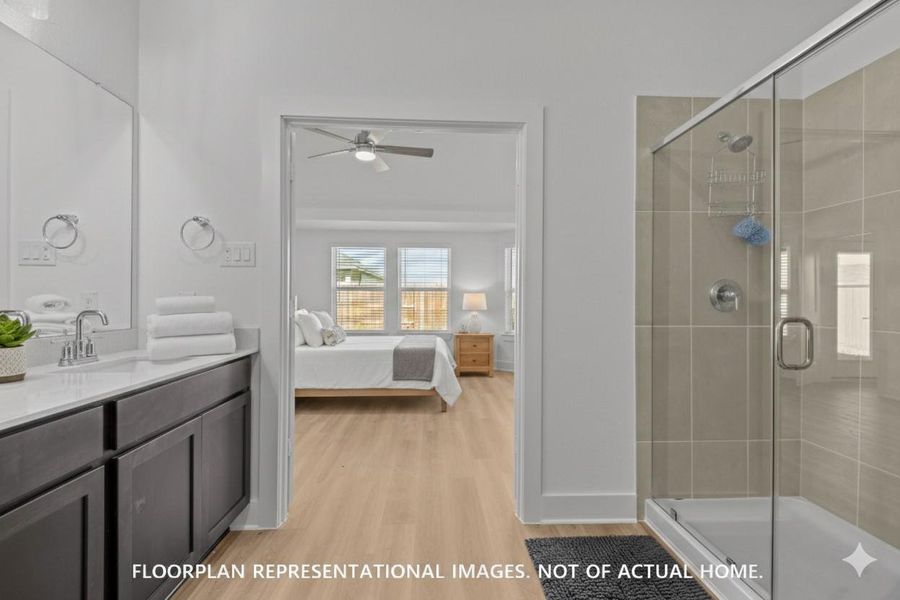 Furnished interior view inside a new home in Pinewood at Grand Texas, New Caney (Image 8).