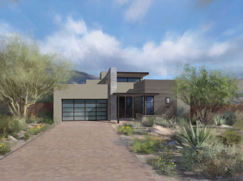 Front exterior of a home in the The Villas II at Desert Mountain community, located in Scottsdale, AZ (Image 3).