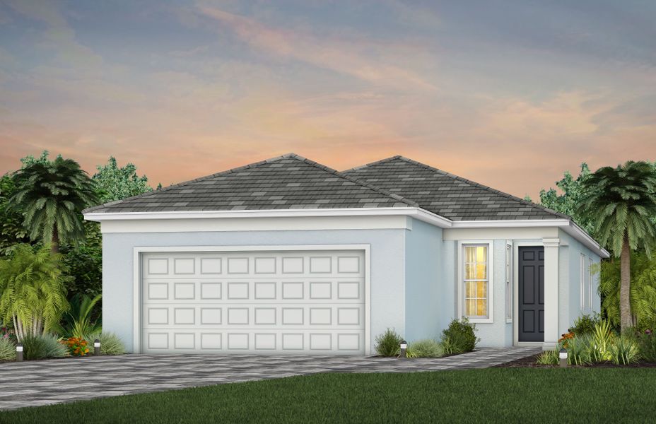Representative exterior photo of a completed home built from the Compass by DiVosta in Costa Pointe, Vero Beach, FL (Image 17).