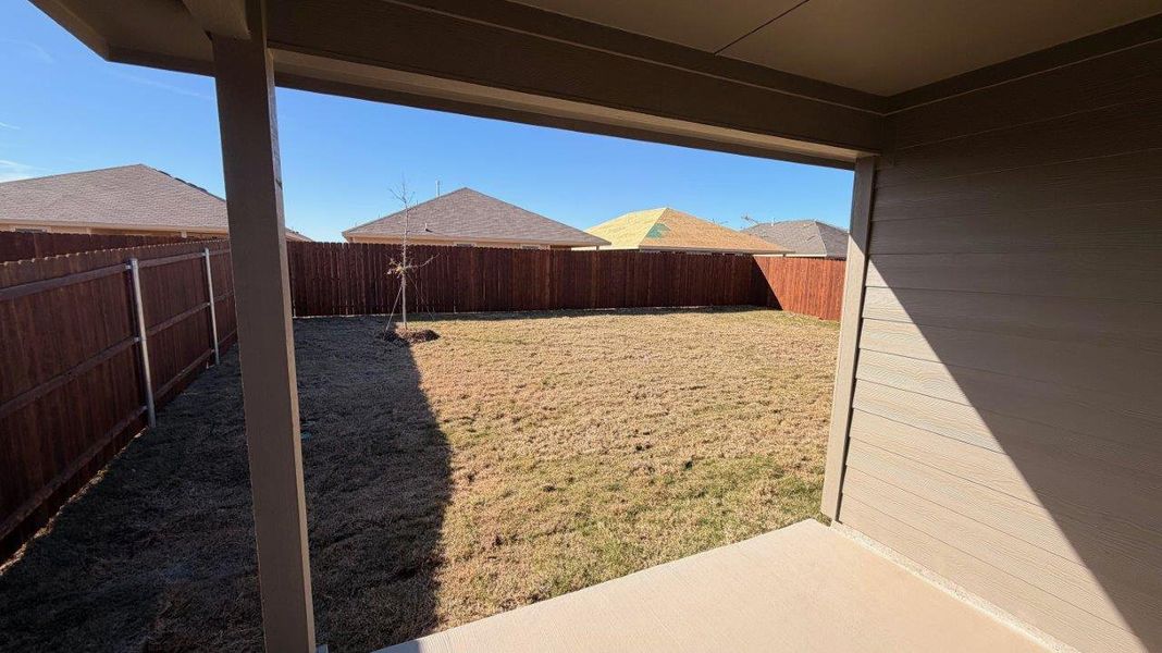Exterior details and patio area of a home in Rosewood at Beltmill, Fort Worth (Image 2).