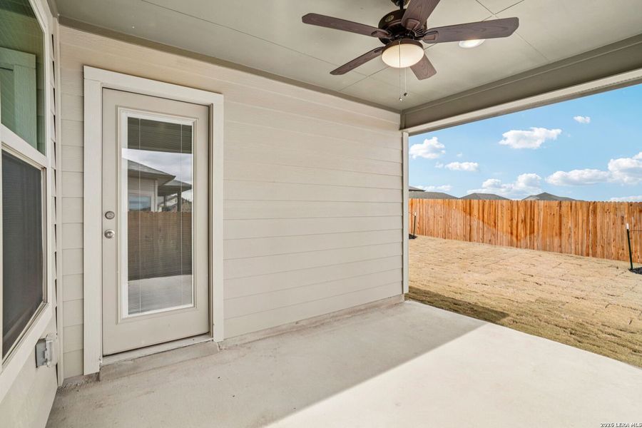 Exterior details and patio area of a home in Legendary Trails - Premier Series, Cibolo (Image 4).