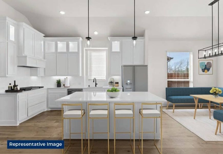 Representative furnished interior of a home built from the Birchwood 2FSW (w/Media) by First Texas Homes in High Country, Burleson (Image 6).