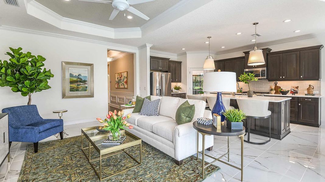 Furnished interior view inside a new home in Windward, Lakewood Ranch (Image 7). Furnished interior view inside a new home in Windward, Lakewood Ranch (Image 7).