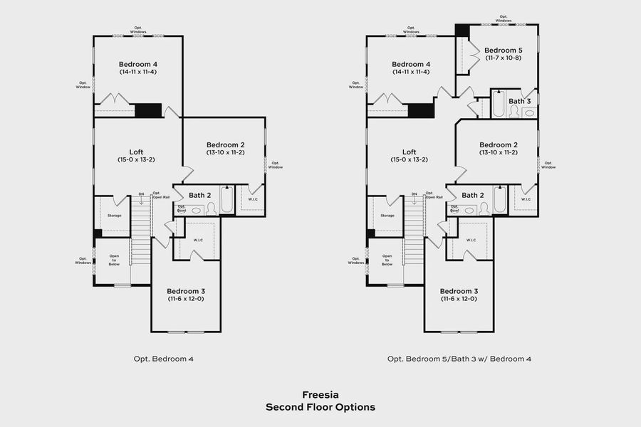 2D floor plan layout for the Freesia by DRB Homes in Essex Village, Franklinton, NC (Image 30).