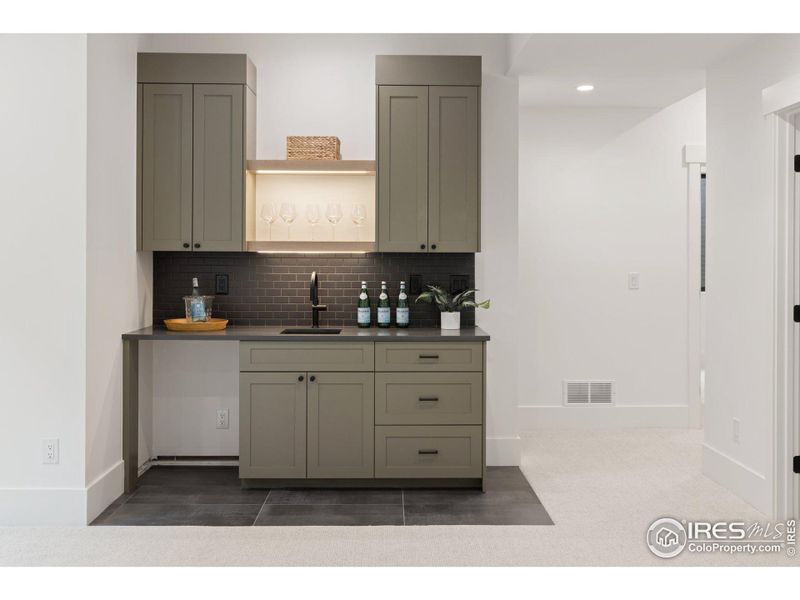 Basement wet bar.