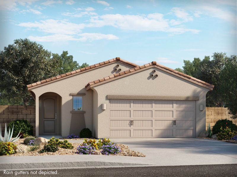 Representative exterior photo of a completed home built from the Garden by Meritage Homes in La Estancia - Homestead, Tucson, AZ (Image 12).