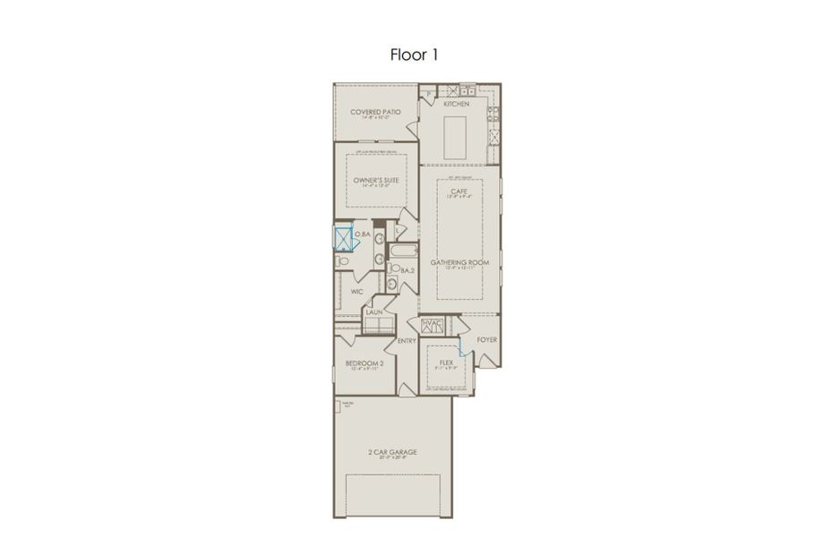 2D floor plan layout of this home in Del Webb at Legacy Hills, Celina, TX (Image 4).